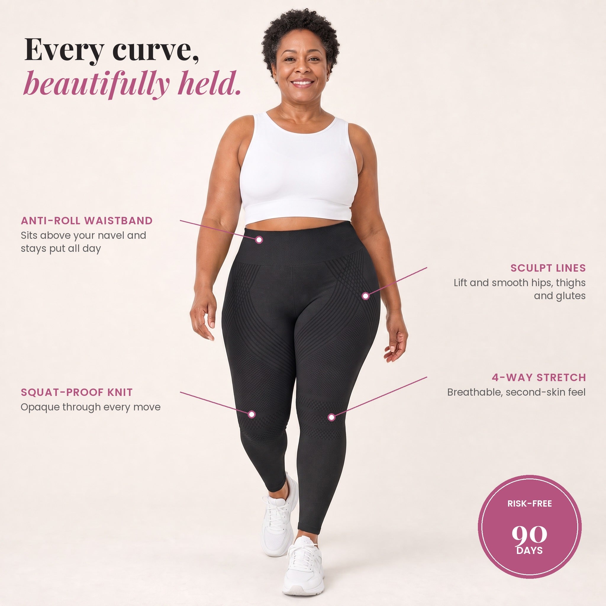 Saybeam Sculpt Leggings, High-Waisted Tummy Control Leggings, XS-3XL