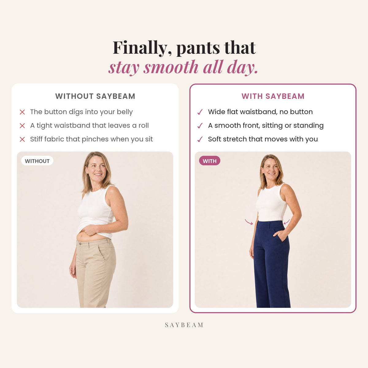 Sculpt Pant · Flat Front